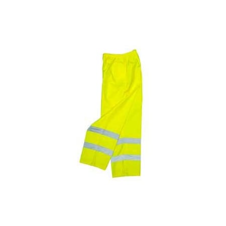 Radians Lightweight Rain Pants, 150 Denier PU Coated Hi-Vis Oxford, Hi-Viz Lime, Size 2XL RW10-ES1Y-2X